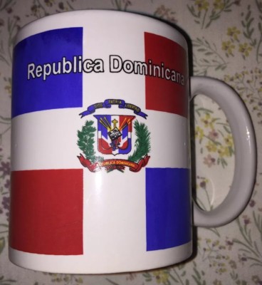 Republica Dominicana Red White and Blue Flag Souvenir Ceramic Coffee Mug