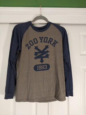 ZOO YORK ラガーシャツ Lサイズ Zoo York Men's Long Sleeve Raglan Baseball T-Shirt Tee Gray/Blue