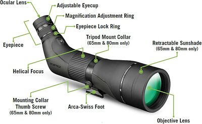 Vortex Optics Crossfire HD 20-60x80 Straight Spotting Scope | eBay