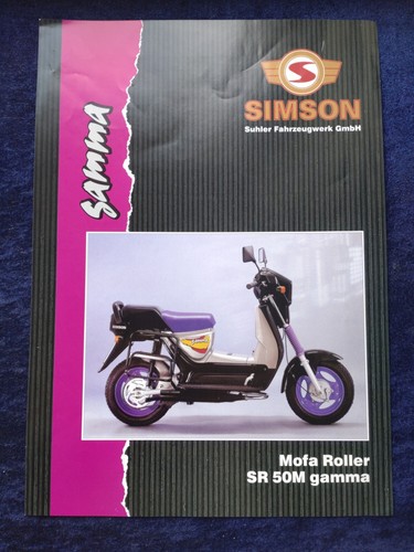 Simson SR 50M Gamma Mofa Roller Prospekt ca. 1993 - Bild 1 von 2