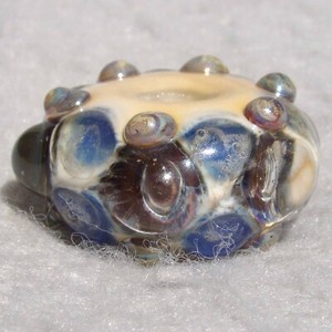 GNARLY-6-Handmade-Large-Hole-Glass-Bead-Flaming-Fools-Lampwork-Art-Glass-SRA