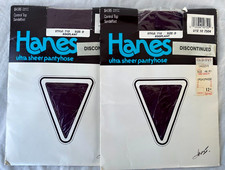 VTG..2 PR..HANES..ULTRA SHEER..CONTROL TOP..PANTYHOSE..SANDALFOOT..PURPLE..TALL
