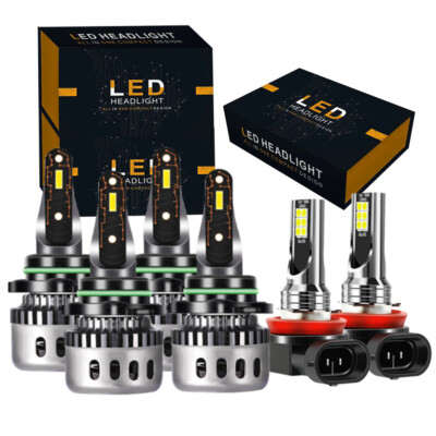 For Toyota Corolla 2009-2010 2011 2012 2013 LED Headlights Hi/Lo + Fog Lights 6x