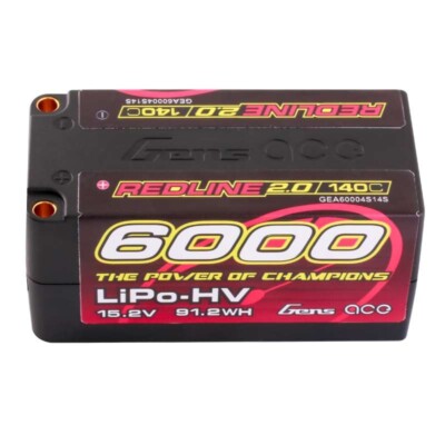 Gens ace Redline 2.0 HV Lipo Akku 6000mAh 15.2V 140C 4S2P Hardcase #GEA60004S14S