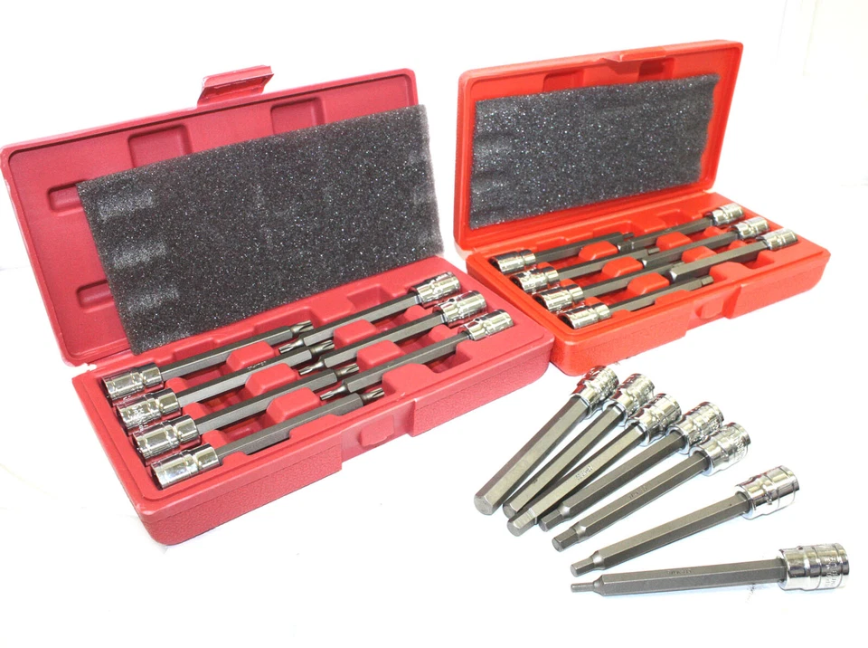 21pc 3/8" DRIVE METRIC SAE 4-1/2" EXTRA LONG SHANK HEX TORX BIT SOCKET SET - Image 2 of 3