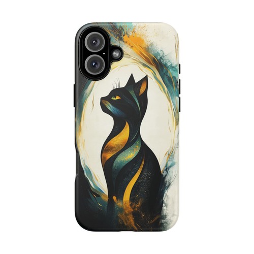 Cat Abstract Yellow Black Phone Case for iPhone, Samsung Galaxy, Pixel - 第 25/240 張圖片