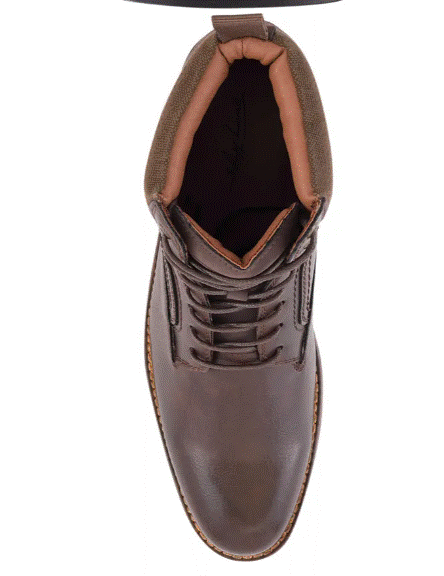 Tommy Hilfiger Bowler Brown Leather Ankle Boots TOMMY HILFIGER Bowler Lace-up Mn main image 2