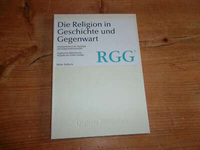 Digitale Bibliothek 12: Religion Geschichte Gegenwart RGG Hrsg. Mohr Siebeck
