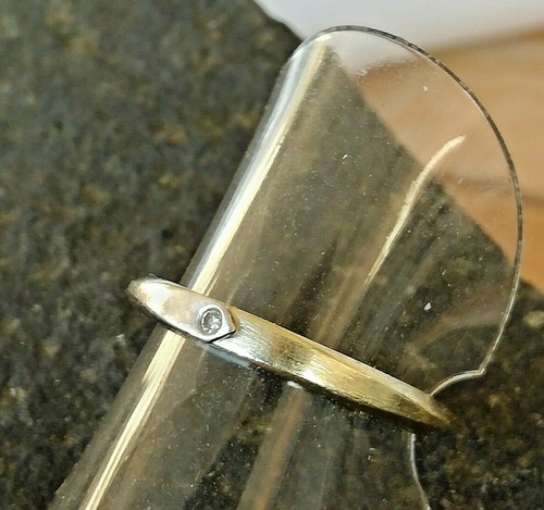 Ring Ehering Bandring mit Diamant 3,36 g Gold 585 Gr. 55 - 17,5 mm 14K (796) - Bild 4 von 6