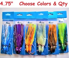2 to 50 Packs 4.75" Rigged Hoochies Squid Skirts Octopus Trolling Fishing Lures