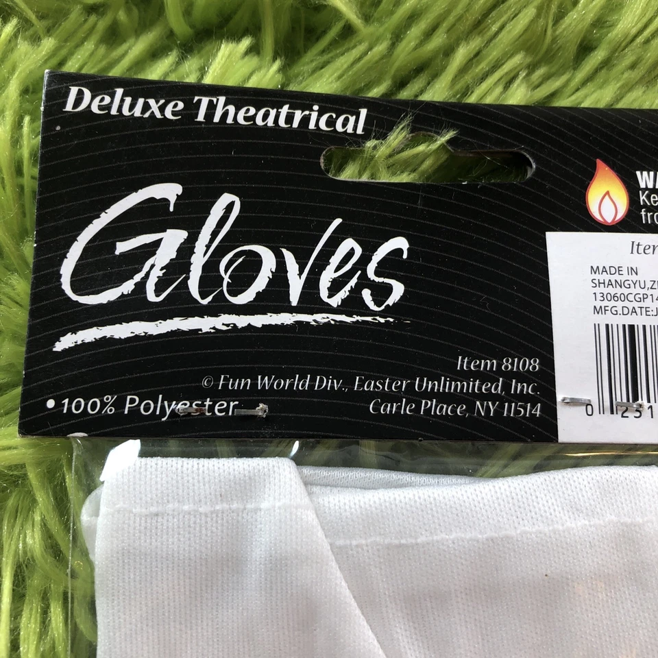 NUEVO Guantes Teatrales de Lujo Blanco Divertido Mundo Disfraz #8108 Poliéster Edad 15+ Foto 2 de 4
