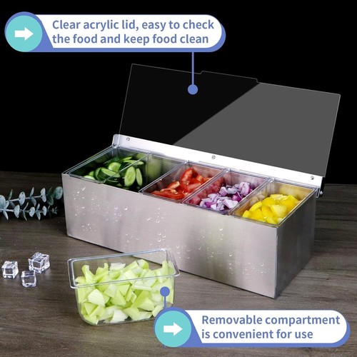 Carrito de condimentos refrigerados con secciones extraíbles - Ideal para fiestas de verano - Imagen 7 de 9