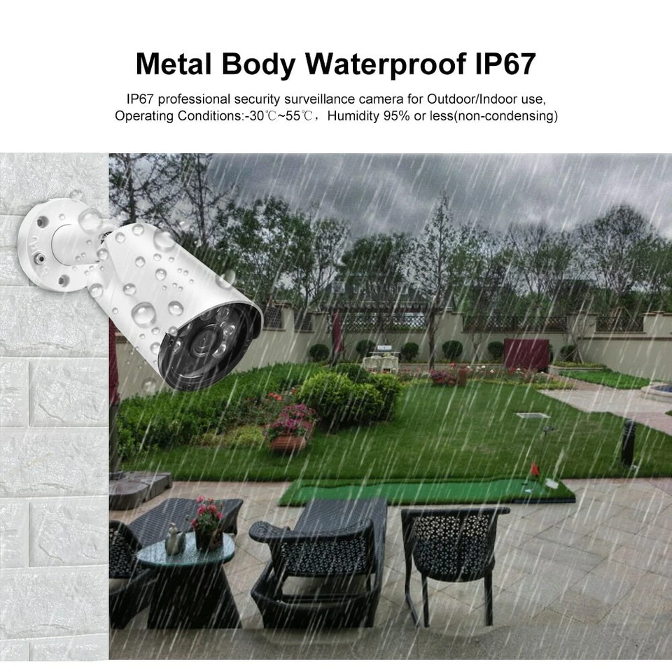 H.265+ IP Camera 4K 8MP Audio Metal Outdoor IP66 CCTV Camera Motion Detection - Image 4 of 4