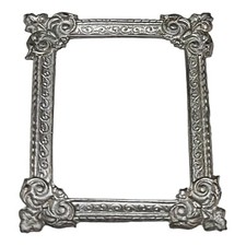 Dollhouse Miniature Victorian Metal Wall Picture Frame Silver 1:12
