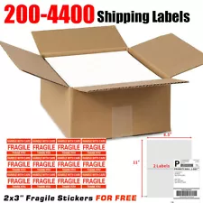 Aaiwa Half Sheet Shipping Labels Self-Adhesive 8.5 x 11 Blank 2 Labels Per Sheet