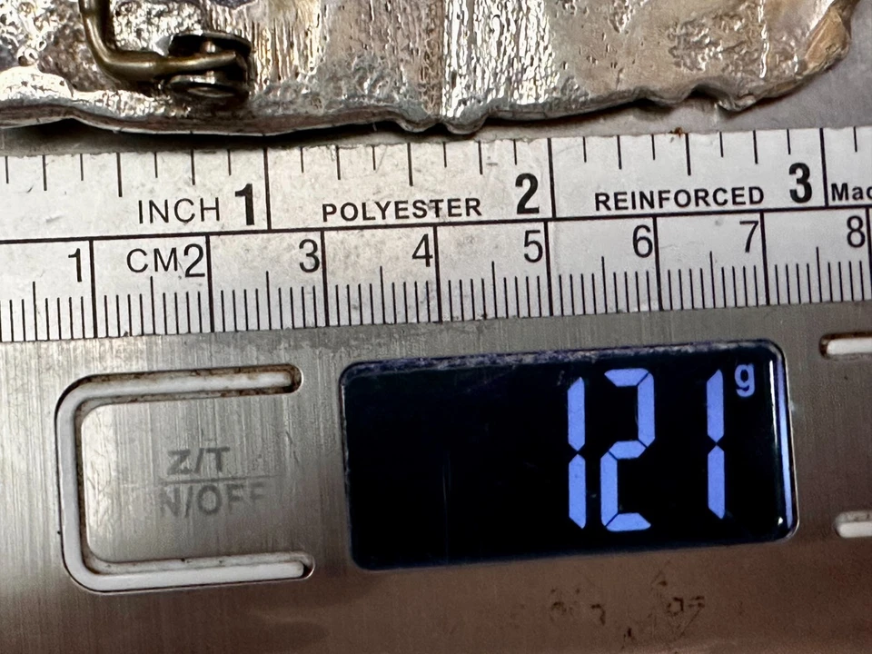 Gold Panning Miner Prospector Horse 925 Sterling Silver Cast Belt Buckle 121 Gr - Image 4 of 4