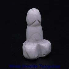 1" Mini Penis Figurine Natural Crystal Stones Carved Dick Testicle Home Decor