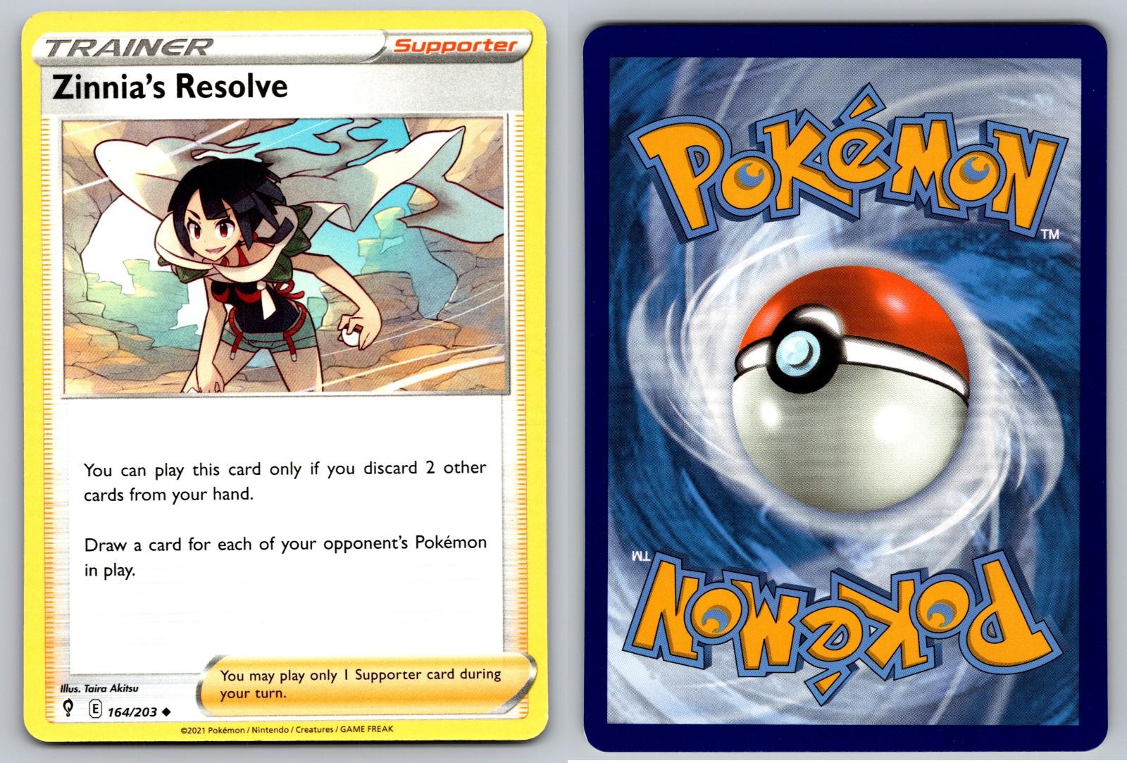 ZINNIA'S RESOLVE 164/203 UNCOMMON EVOLVING SKIES POKEMON NM/M