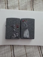 Zippo 28987 Day Of The Dead Skeleton Love, 2 Piece Lighter Set + Wicks & Flint