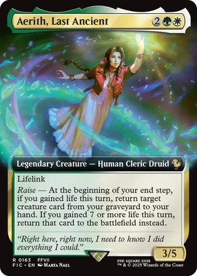 Aerith, Last Ancient (Extended Art) Commander: FINAL FANTASY MTG LP card