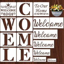 Large Stencil for Painting on Wood Plastic Reusable Welcome Stencils White