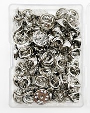 50 Pieces Lapel Butterfly Clutch Pin Backs - Metal Enamel Backing Replacement
