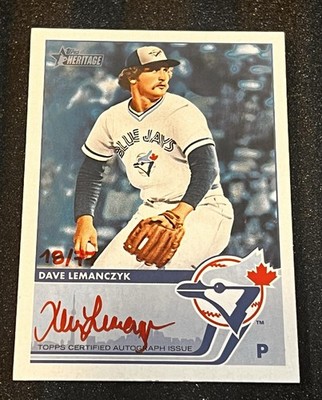 2026 Topps Heritage Dave Lemanczyk Real One Red Auto 18/77 Inaugural Blue Jays