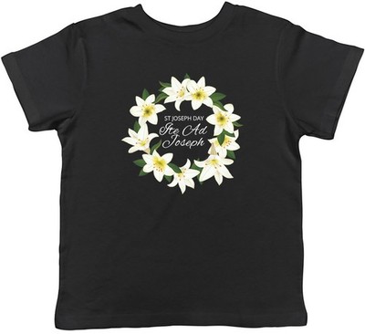St Joseph Day Ite Ad Joseph Lilly Kranz Kinder T-Shirt Jungen Mädchen Geschenk