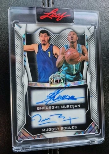 2025 Leaf Metal DA-25 CHEORGHE MURESAN / MUGGSY BOGUES Dual Auto ON CARD! 1/7