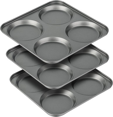 Tiawudi Muffin Top Pan, 4-Cup Hamburger Bun Pan, Large Whoopie Pies Pan, For And