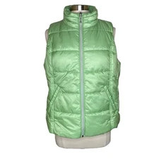 My Anorak Green Full Zip Puffer Vest Women’s Size Large Outdoors