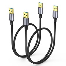 2 PCS USB to USB Cable 2ft USB A to USB A Male to Male 3.0 Data Cord