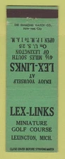 Matchbook Cover - Lex Links Lexington MI Mini Golf