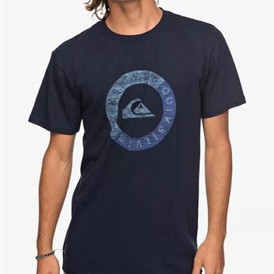 Quiksilver Shores Away MTO Graphic T-Shirt Navy Blue Small New With Tags