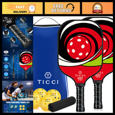 Pickleball Paddle Set of 2 - USAPA Approved, Fiberglass Rackets, 4 Balls  Carry