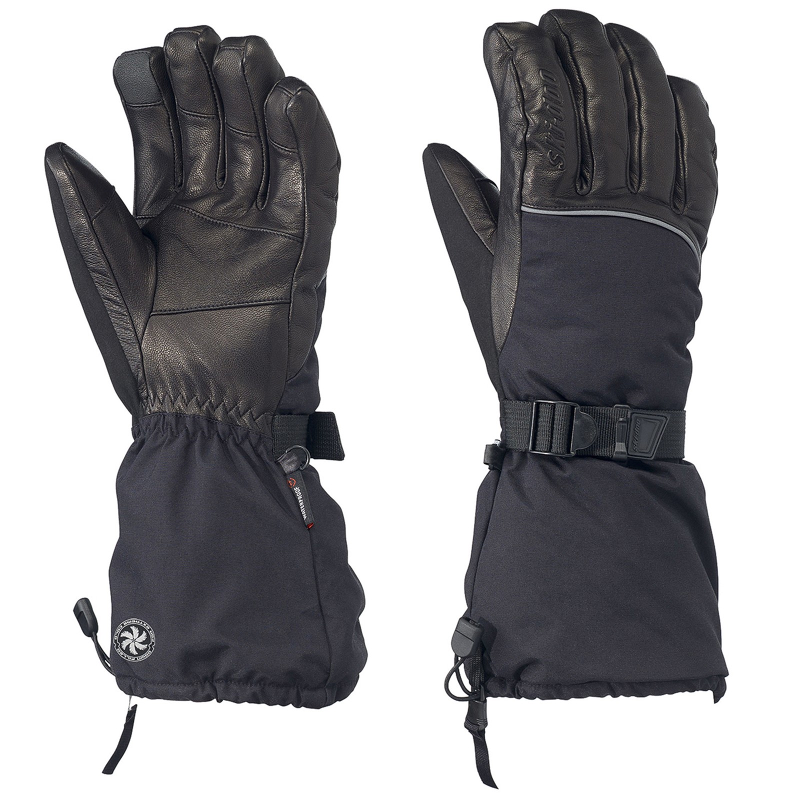 Ski-Doo Mens Absolute 0 Snowmobile Gloves Waterproof Insulated Warmth Black