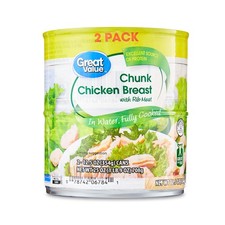 Great Value Chunk Chicken Breast, 12.5 oz, Can, 2 Pack 