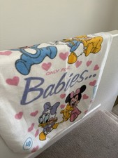 Vintage Rare Baby Disney Fleece Blanket Mickey Minnie 44 x 44