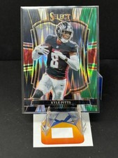 2025 Panini Select ﻿Kyle Pitts #147 Black and Green Prizm Shock Falcons