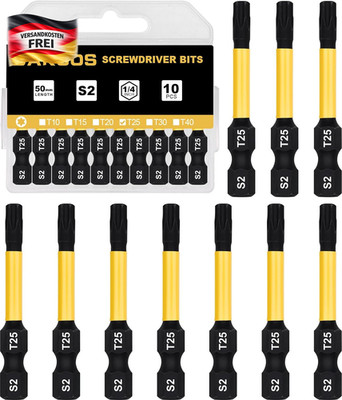 T25 Torx Bit Set 10 Stück S2 Stahl 50mm für Akkuschrauber