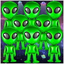 MGZTTHW 8 pcs 32 in Green Alien Balloons Inflatable Funny Blow Up Alien for H...