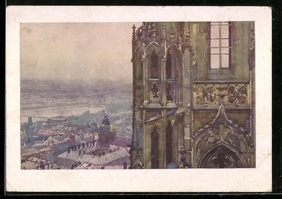 Künstler-AK Jaroslav Setelik: Prag, Nordseite des Doms 