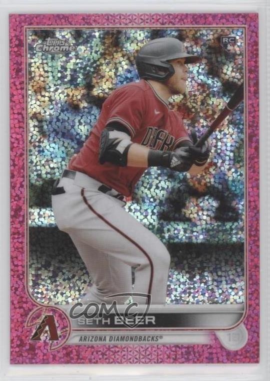 2022 Topps Chrome Magenta Speckle Refractor 145/350 Seth Beer #186 0bz6