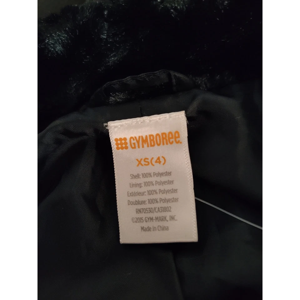 Gymboree Black Faux Fur Short Sleeve Collar Holiday Fall Girl's Shrug Size XS 4 - Image 4 of 4