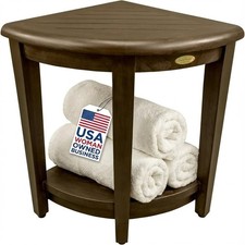 Snazzy Corner Waterproof Teak Wood Shower Bench Stool Seat Chair For Inside Show