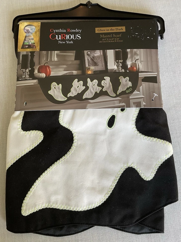 Cynthia Fowler Brilla en la Oscuridad Fantasma Halloween Abrigo Bufanda Decoración NUEVO Foto 2 de 3