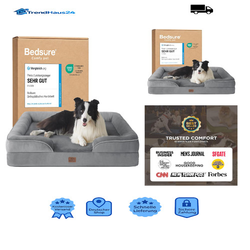 BEDSURE Orthopädisches Hundebett 89x63 cm Eierförmiger