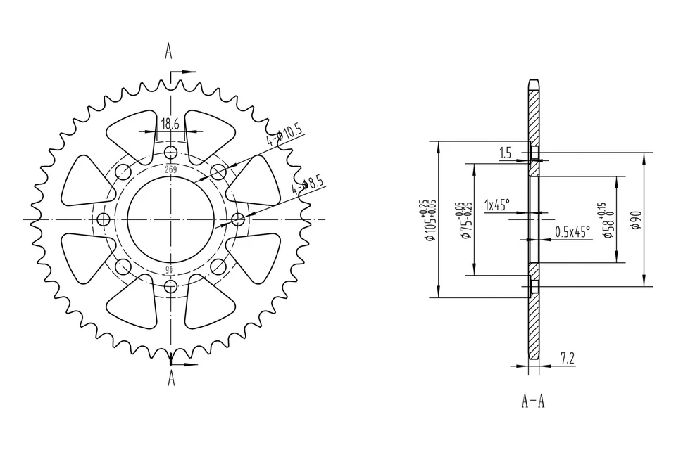 For Honda CB125S 1973-1990 BikeMaster 965040 428 Series Sprocket Foto 2 de 2