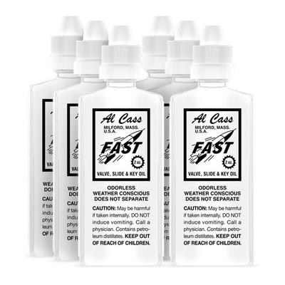 Al Cass Fast Valve Oil for Brass Instruments, 2 oz Bottle, 6-Pack