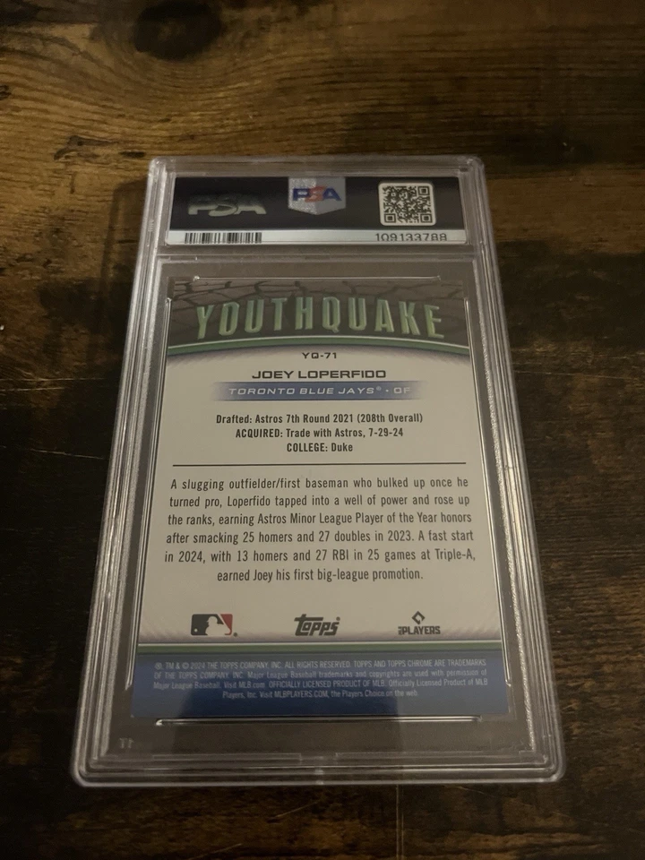 2024 Topps Chrome Update Series - Youthquake Joey Loperfido #YQ-71 (RC) PSA 9 - Image 4 of 4